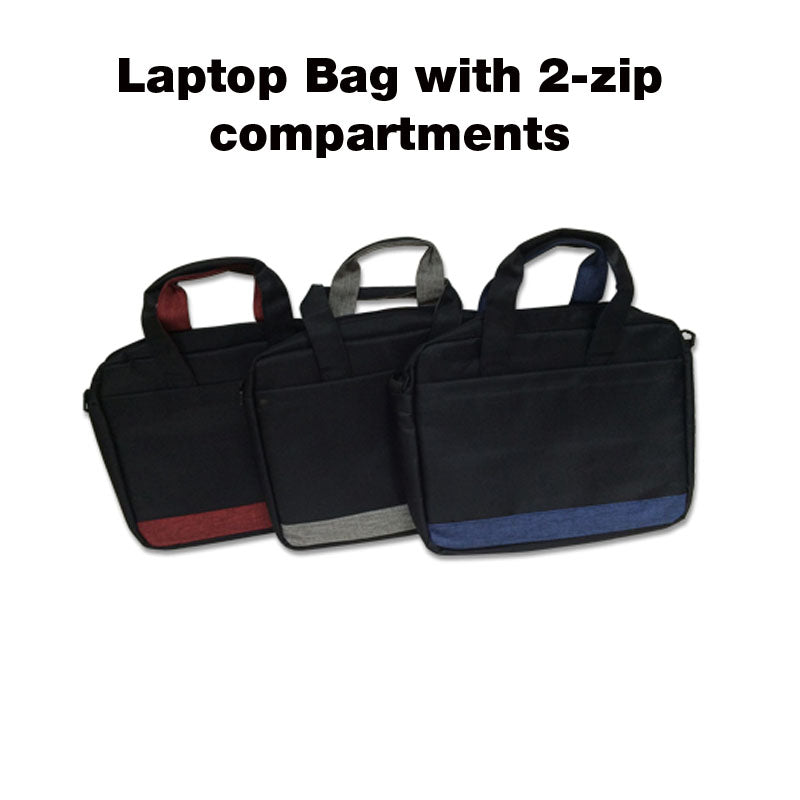 18-208 Laptop Bag with 2-zip compartments