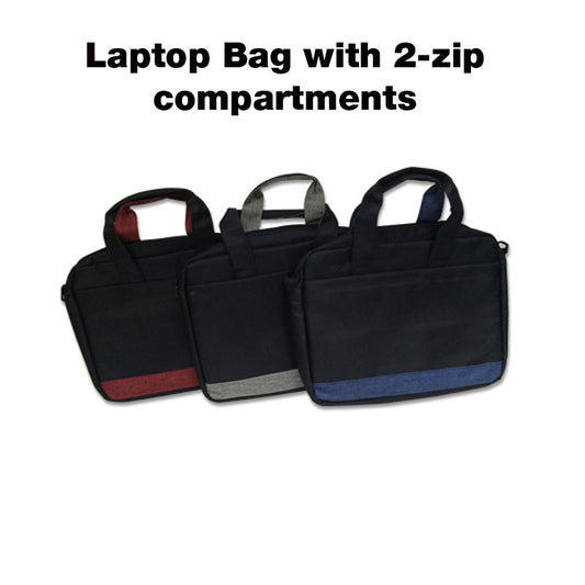 18-208 Laptop Bag with 2-zip compartments