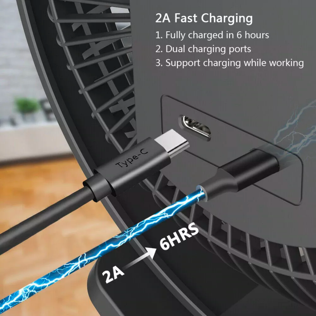 Rechargeable Battery Operated Clip on Fan