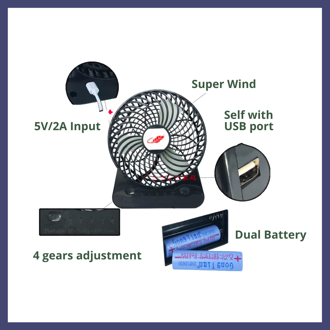 Mini Portable Rechargeable Fan