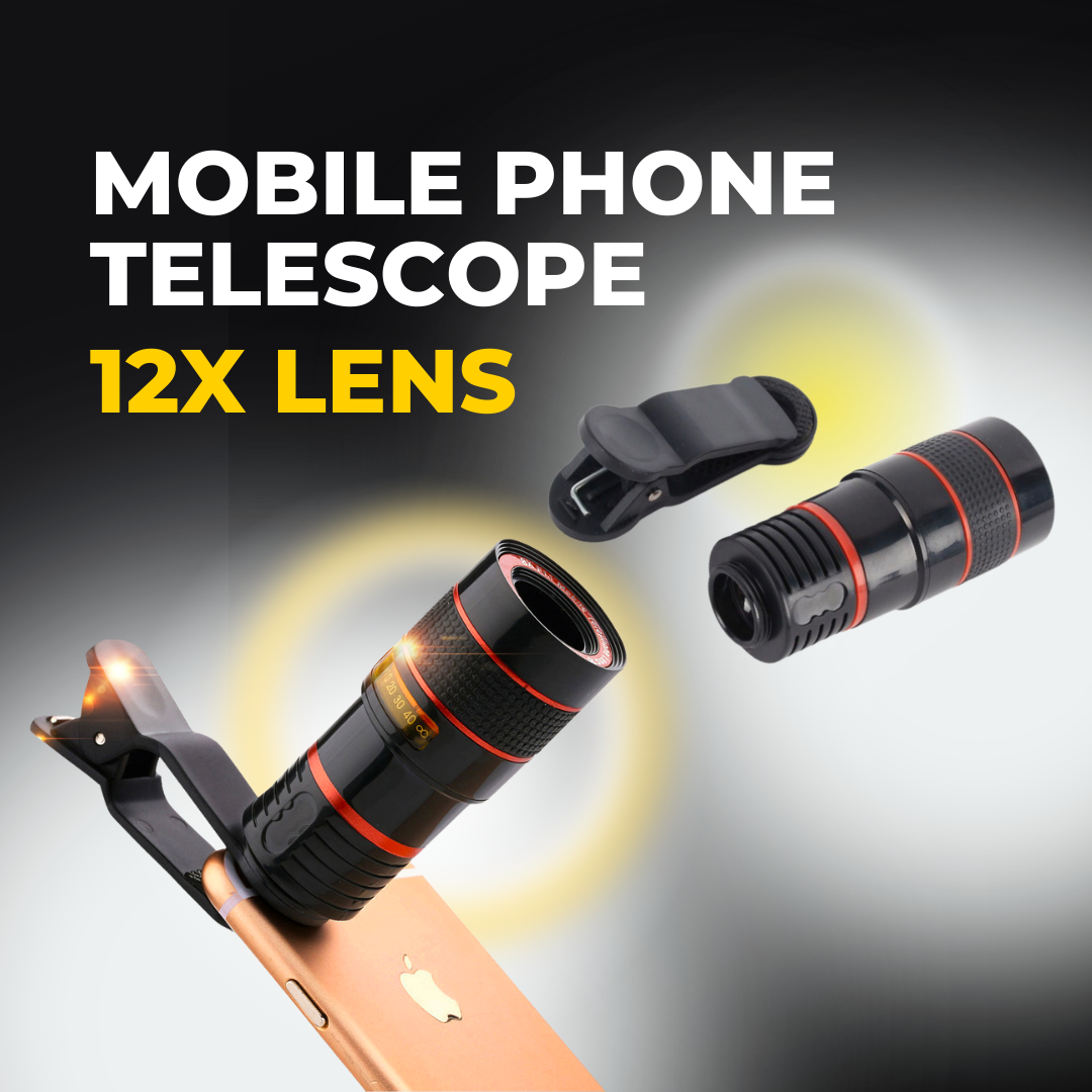 Plakken Systematisch Maand Universal Mobile Phone Telescope 12x Lens HD – I'm 18 Trading