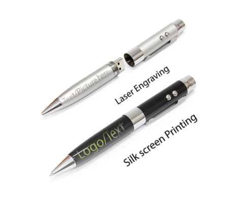 18F-LPP501-B USB Drive Ballpoint Pen with Torchlight, Laser pointer & UV Light