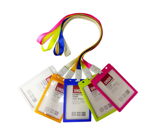 18-25 Hard PVC Exhibition Cardholder with Lanyard (Portrait)