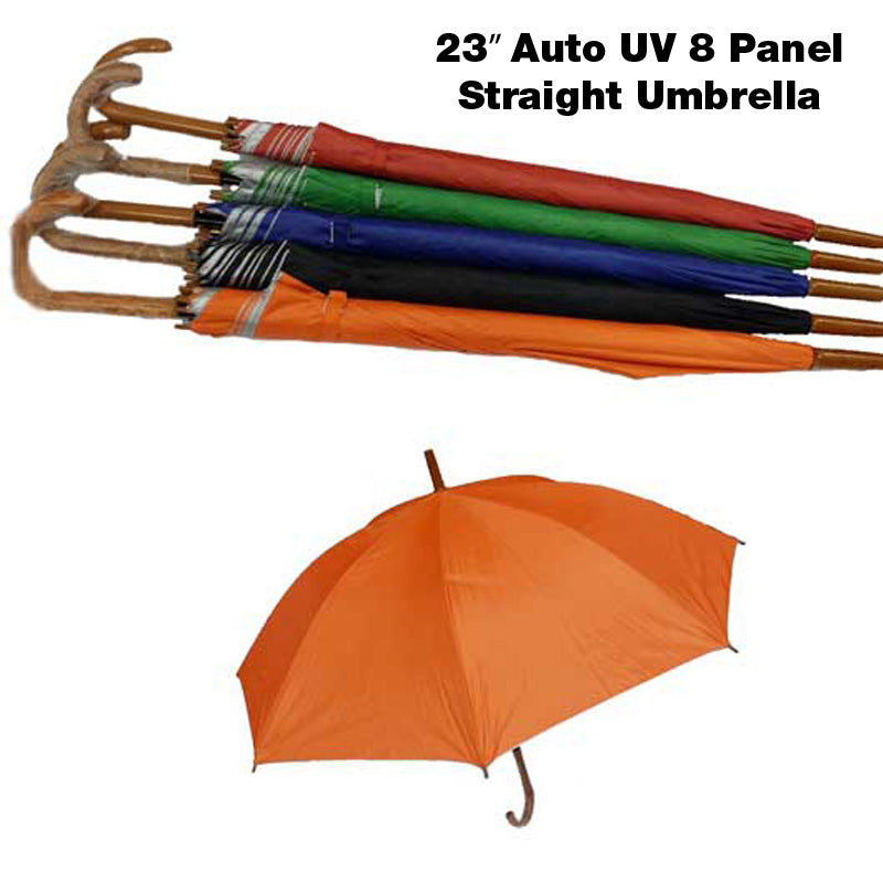 23" Auto UV 8-Panel Straight Umbrella