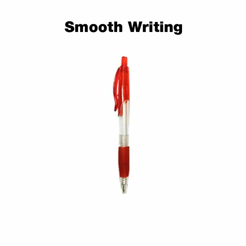 Transparent Pen with Coloured Grip and Clip