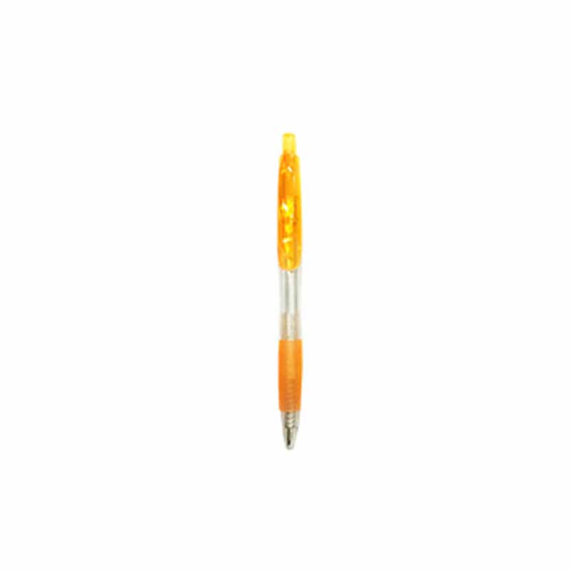 Transparent Pen with Coloured Grip and Clip