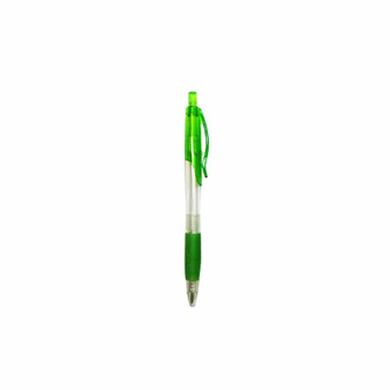 Transparent Pen with Coloured Grip and Clip