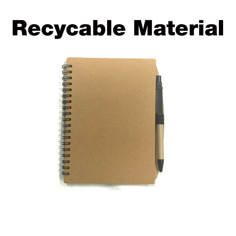 A5 Recycled Notebook with Post-it, Name Card Slot & Pen