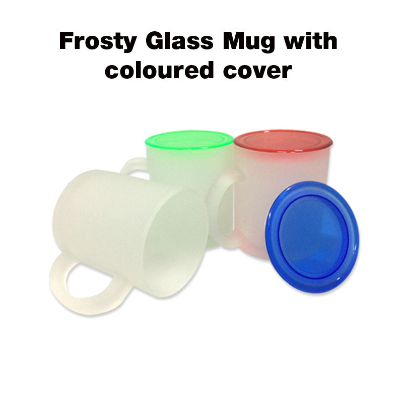 Frosted Glass Mug with Coloured Cover