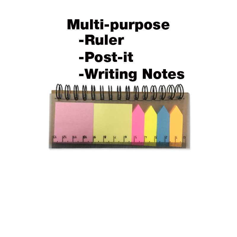 Recycled Wire-O Post-it Pad with Ruler