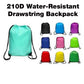 18-209 210D Water-Resistant Drawstring Backpack