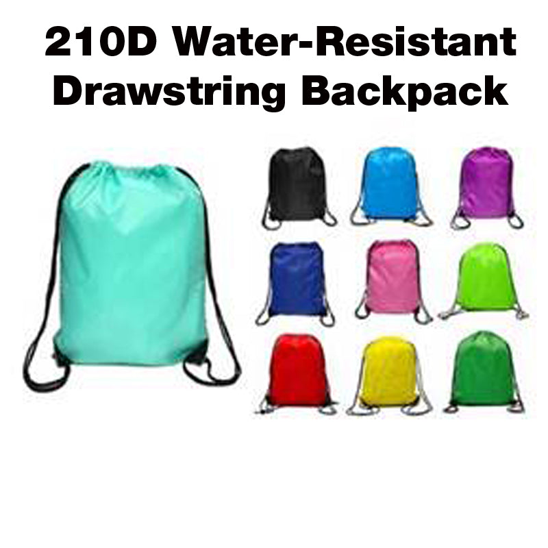 210D Water-Resistant Drawstring Backpack