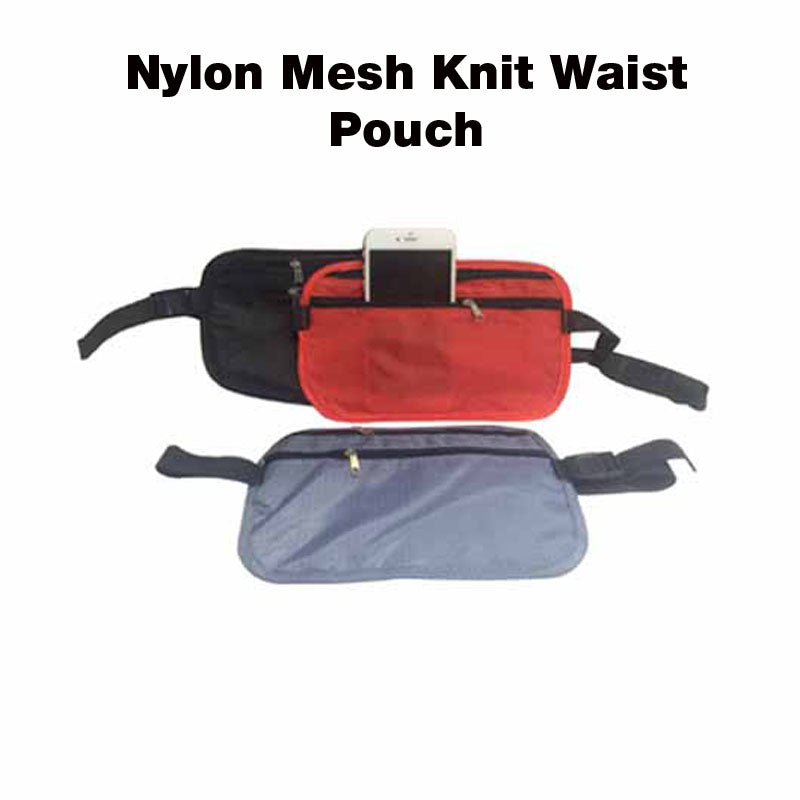 Nylon Mesh Knit Waist Pouch