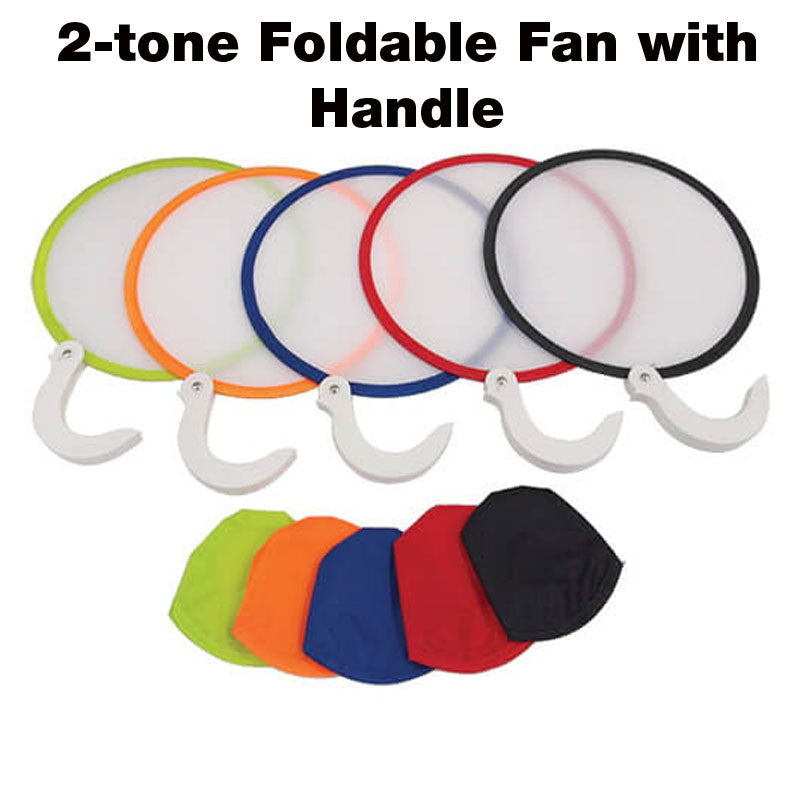 2-tone Foldable Fan with Handle