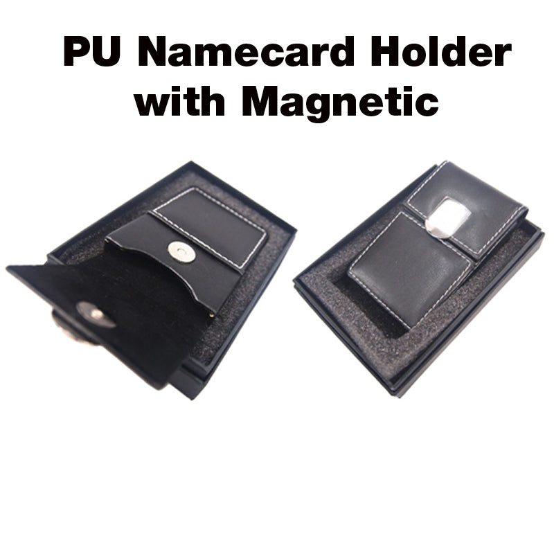 PU Name Card Holder with Magnetic Button