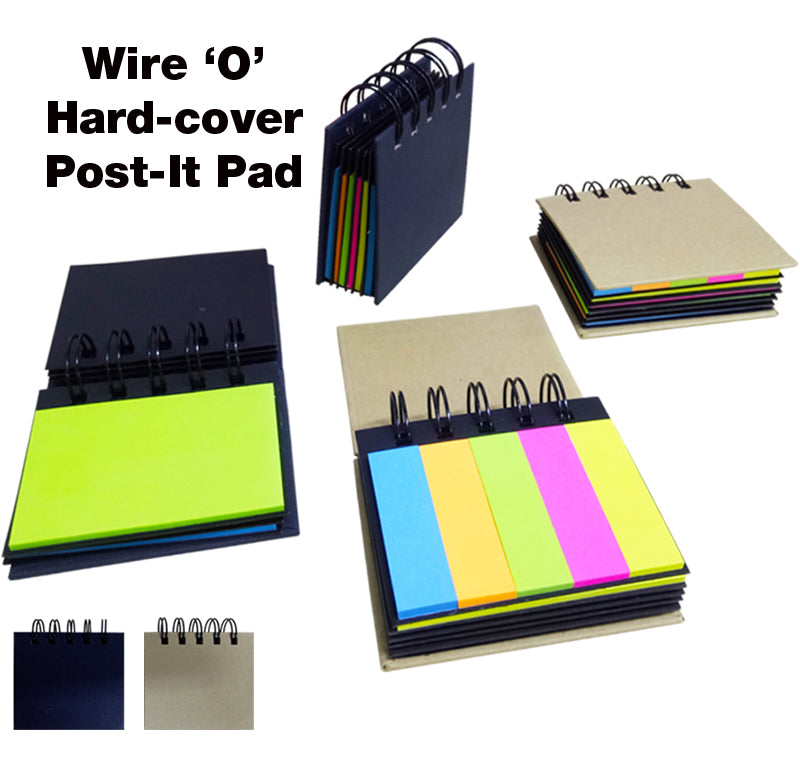 Wire-O Hardcover Post-it Pad