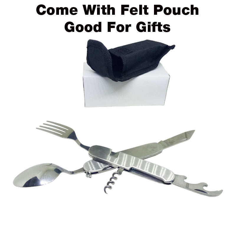 Stainless Steel Multi-Tool with Fork & Spoon