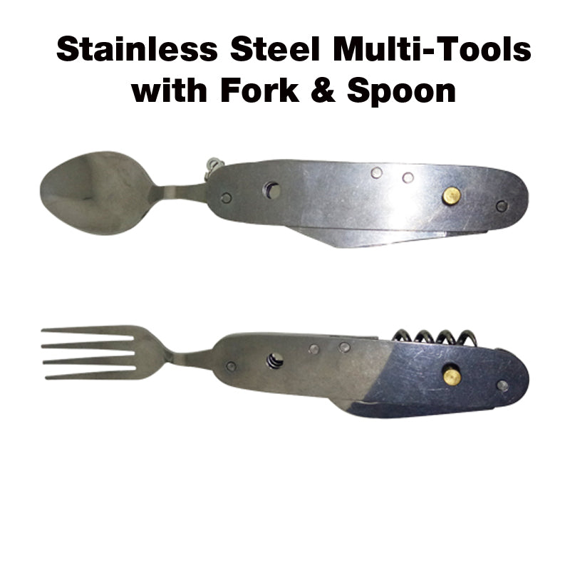 Stainless Steel Multi-Tool with Fork & Spoon