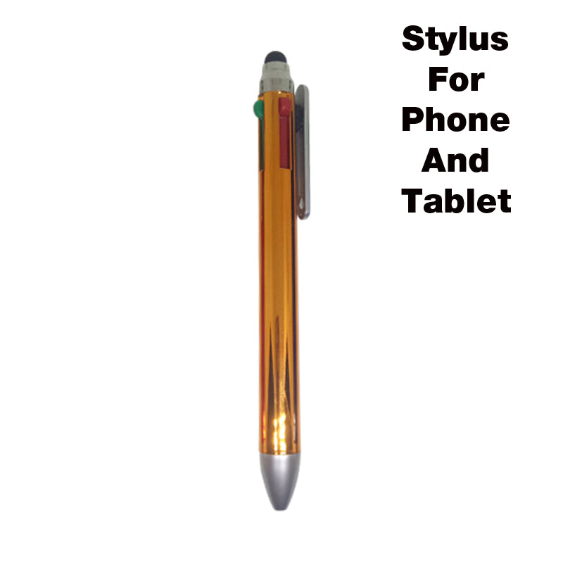4-in-1 Metallic Pen with Stylus
