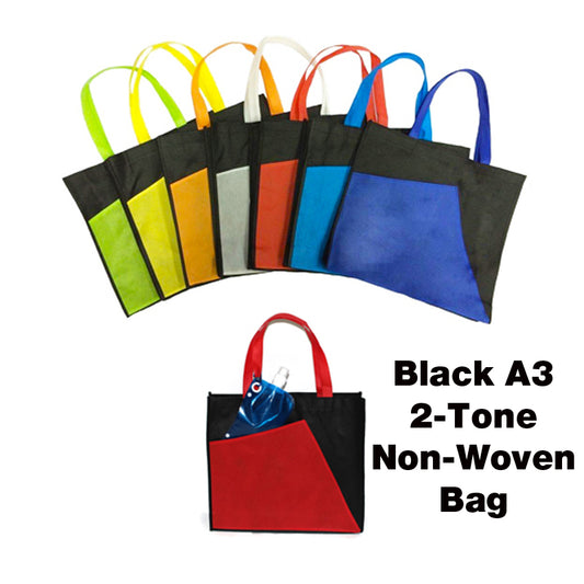 Black A3 2-Tone Non-Woven Bag