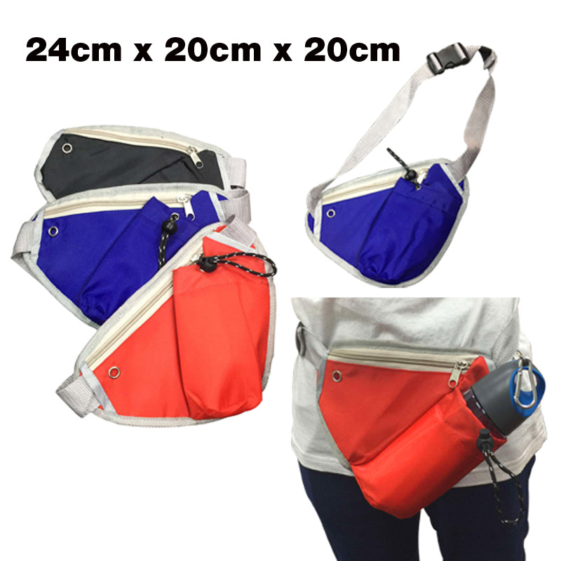 Triangular Waist Pouch with Zip & Bottle Compartment