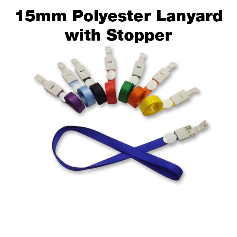 15mm Polyester Lanyard with Stopper
