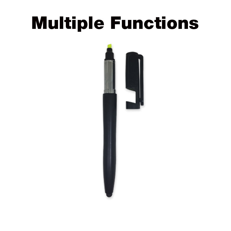5-in-1 Pen with Highlighter, Screen Cleaner, Phone Holder & Stylus