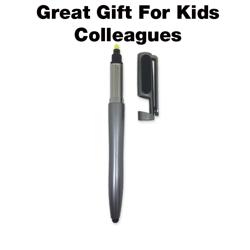 5-in-1 Pen with Highlighter, Screen Cleaner, Phone Holder & Stylus