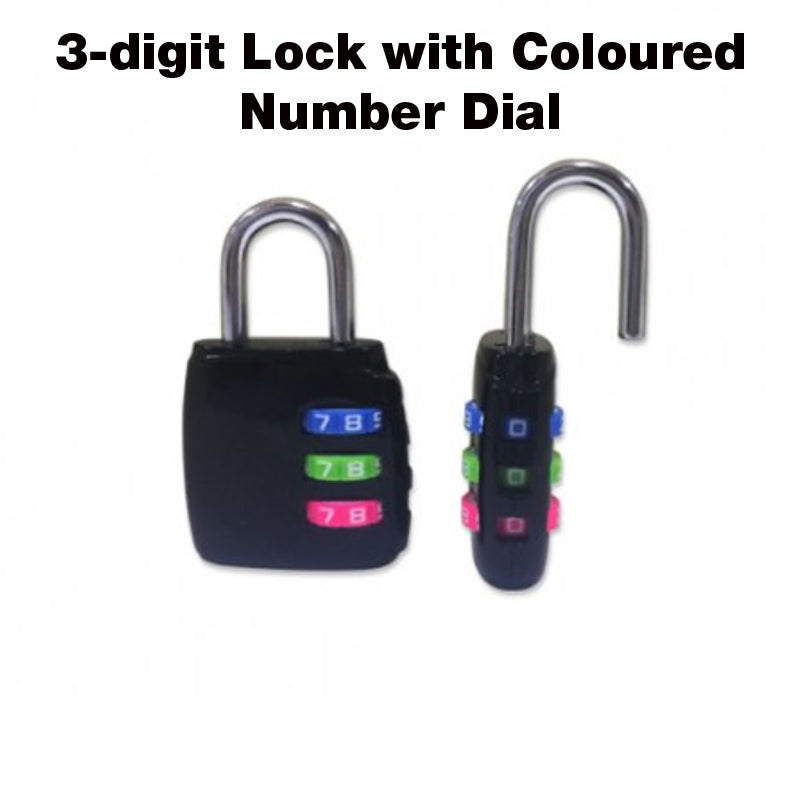 3-Digit Lock with Coloured Number Dial