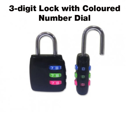 3-digit Lock with Coloured Number Dial