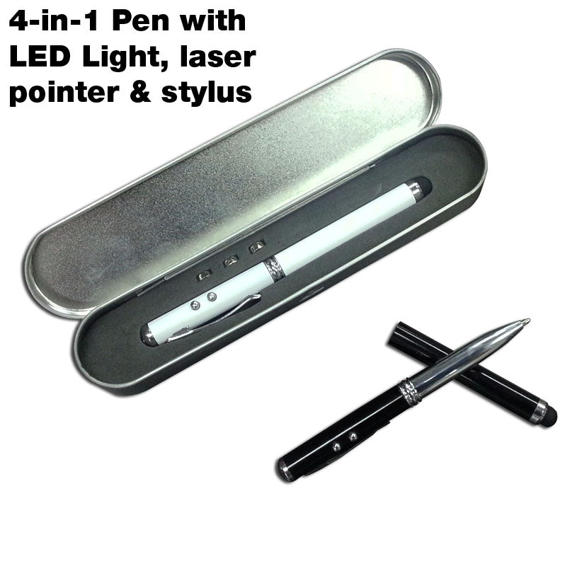 18-37 4-in-1 Pen with Led Light, Laser Pointer & Stylus