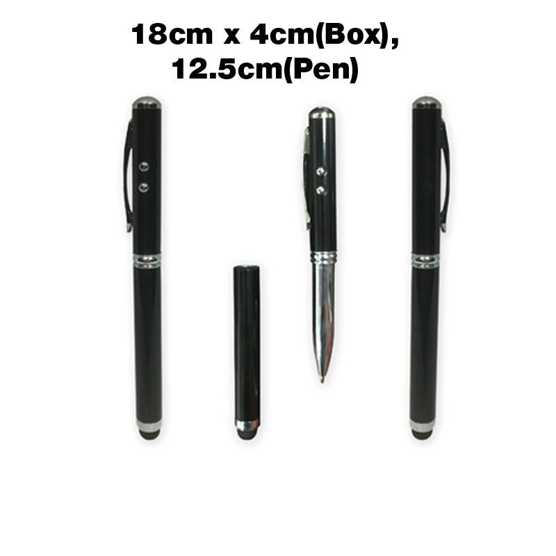 4-in-1 Pen with LED Light, Laser Pointer & Stylus