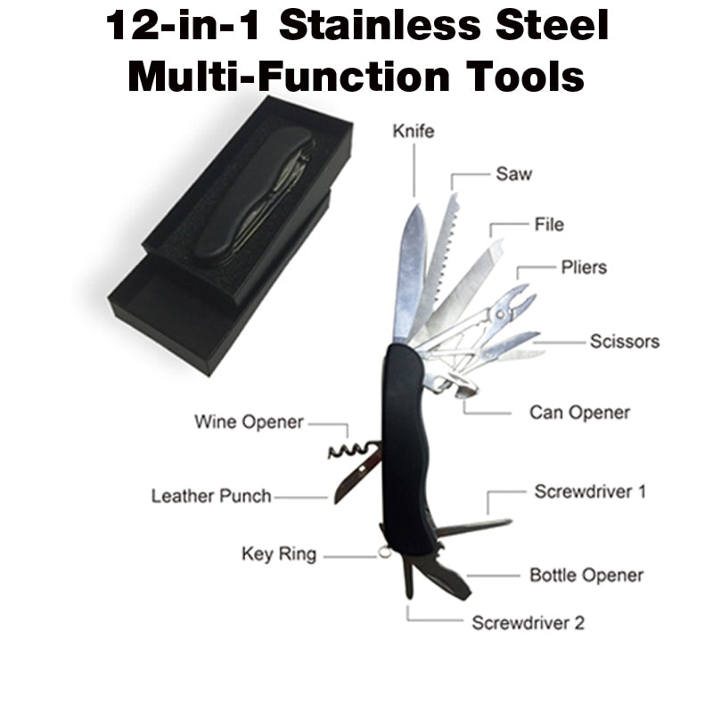12-in-1 Stainless Steel Multi-Function Tool