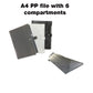 A4 PP file with 6 compartments