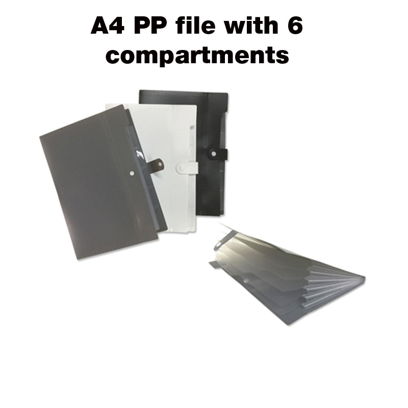 A4 PP File with 6 Compartments