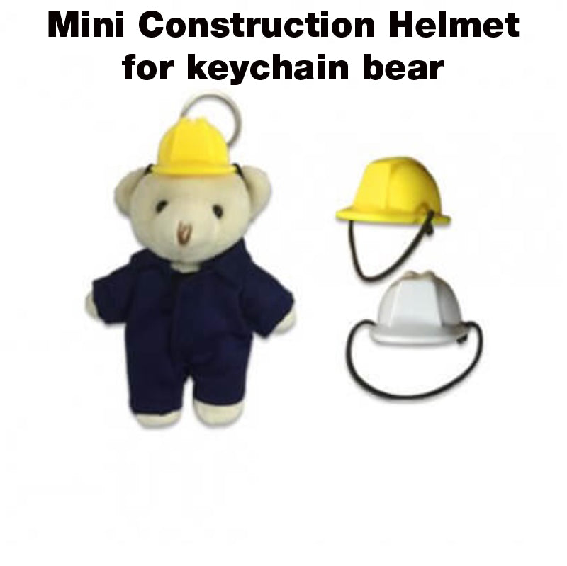 Mini Construction Helmet for Keychain Bear