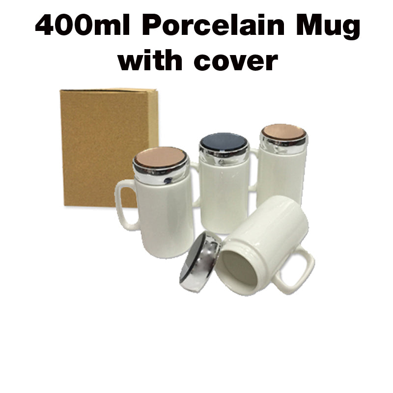 400ml Porcelain Mug with Cover