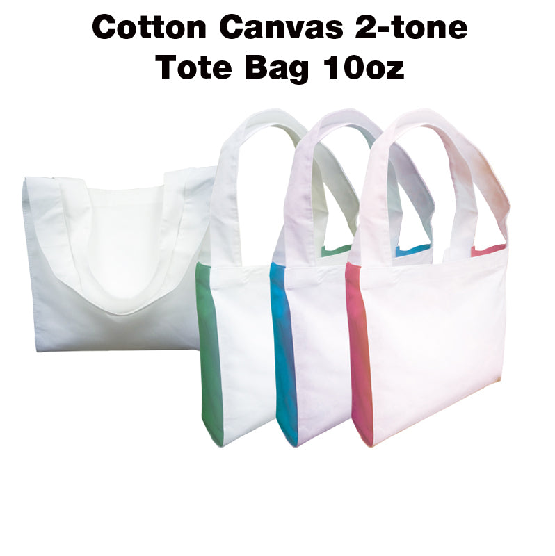 18-396 Cotton Canvas 2-tone Tote Bag 10oz