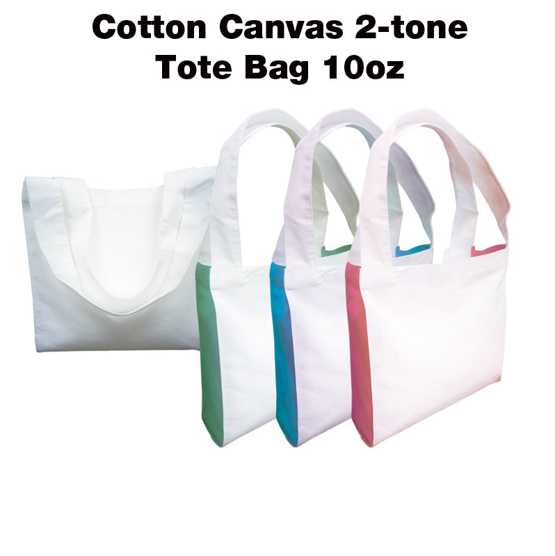 10oz 2-Tone Cotton Canvas Tote Bag