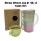 18-398 Straw Wheat Jug (1.6L) & Cups Set