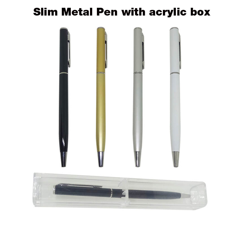 Slim Metal Pen with Acrylic Box