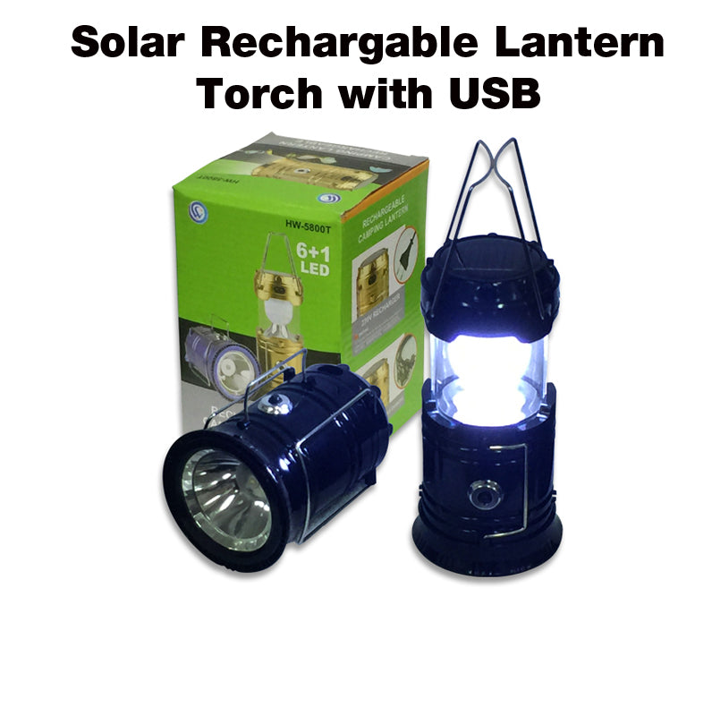 Solar Rechargeable Lantern Torch with USB