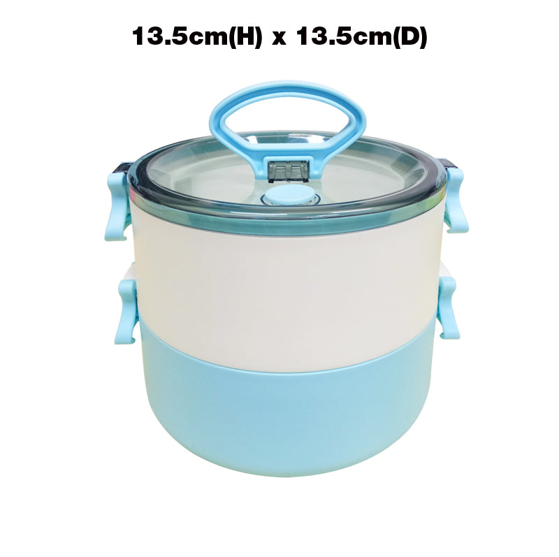 1.2L 2-Tier Lunch Box with 2-in-1 Fork & Spoon
