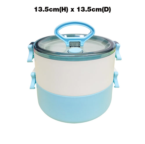 1.2L 2-Tier Lunch Box with 2-in-1 Fork & Spoon