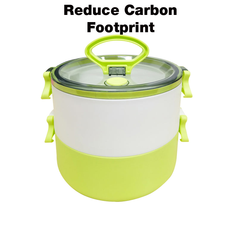 1.2L 2-Tier Lunch Box with 2-in-1 Fork & Spoon