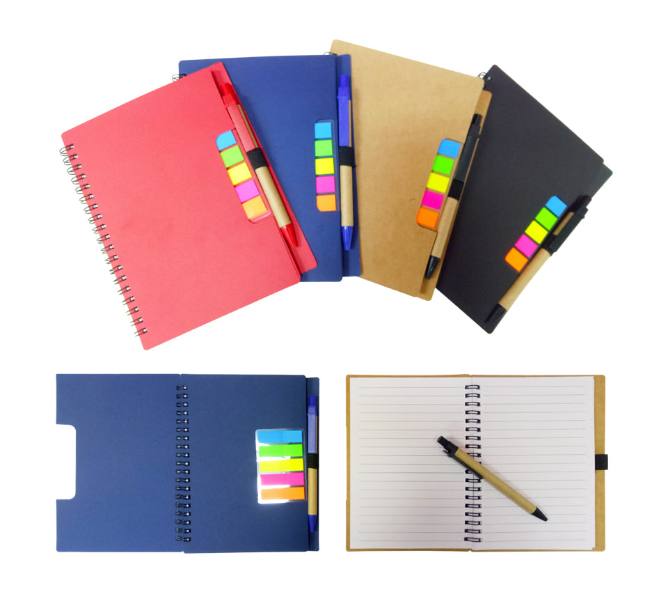 18-421 A5 ECO Notebook with pet sticky tab & pen (80 sheets)