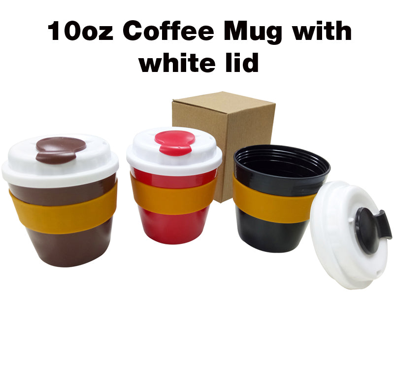 10oz Coffee Mug with White Lid