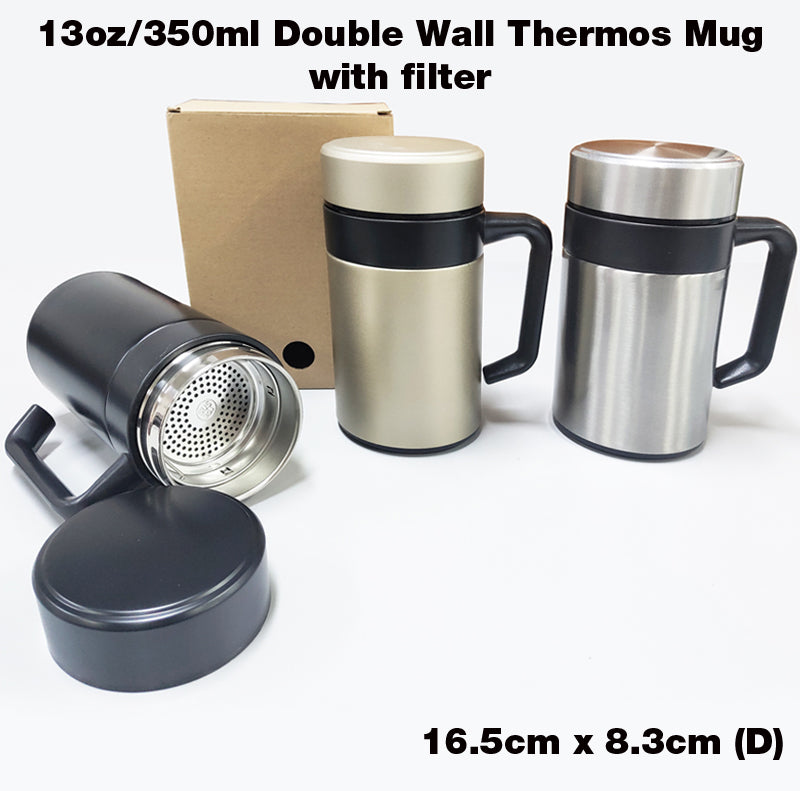 18-449 13oz/350ml Double Wall Thermos Mug with filter