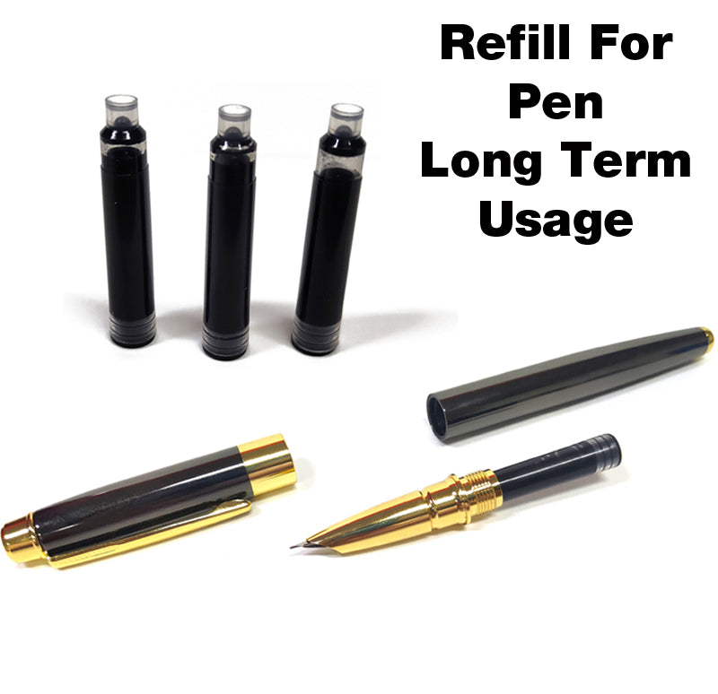 Metal Fountain Pen with Gold Clip & Black Box