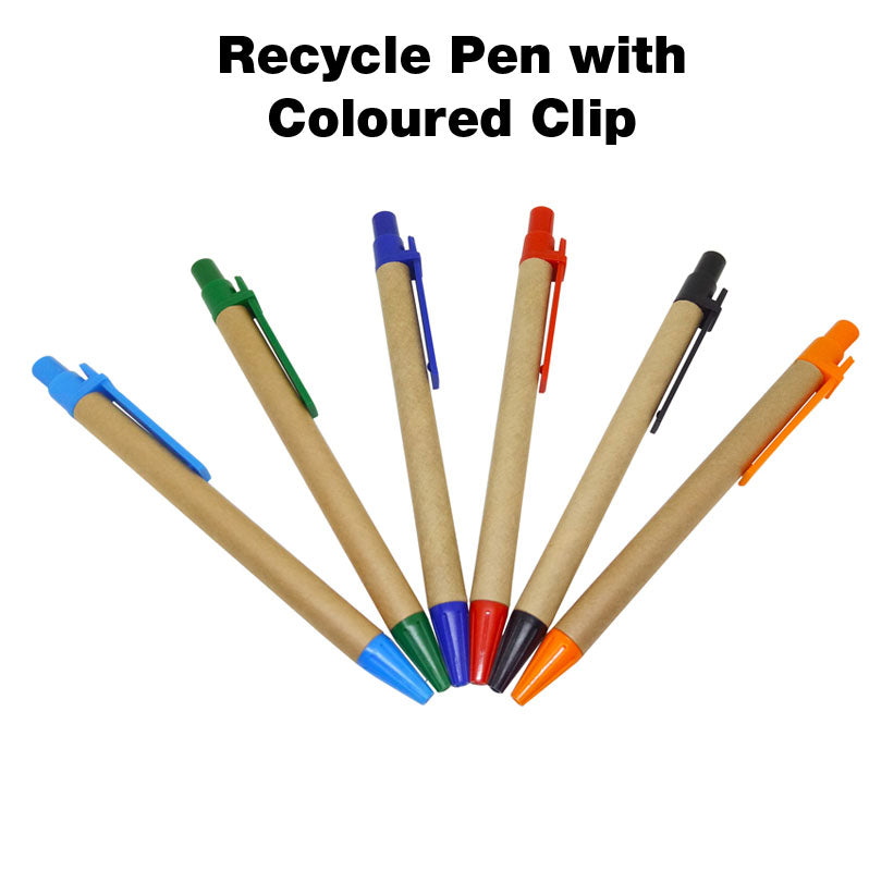 Recycled Pen with Coloured Clip